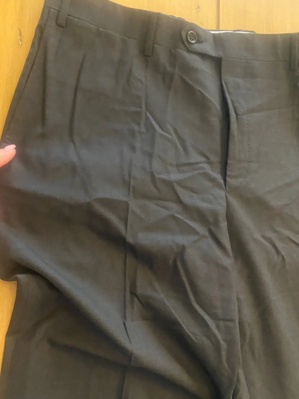 Canali Men's Black Wool Trouser Pants NEW size 36 not hemmed